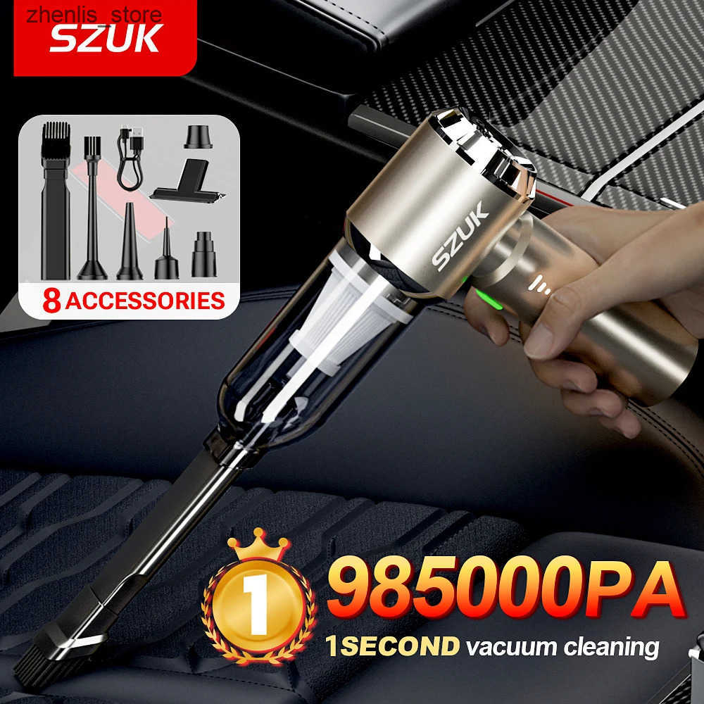Robot Vacuum Cleaners SZUK Car Vacuum Cleaner 985000PA Portable Handheld Wireless Strong Suction Car Cleaner Cleaning Machine Mini Car Vacuum Cle-image-1035526317