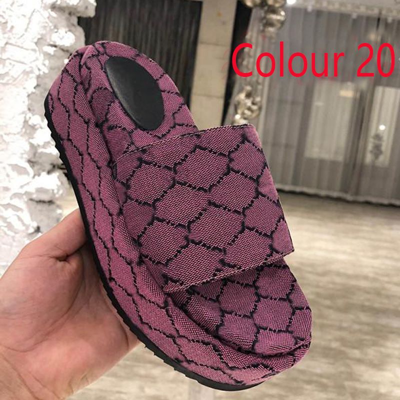 Beach slippers fashion Thick bottom designer Women Shoes Cartoon Alphabet lady Platform Sandals Leather Heels letter High heel Slides Large size-image-971180170
