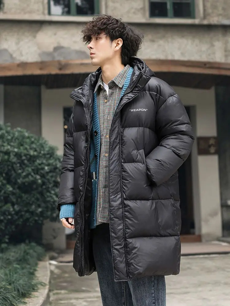 Oversized Puffer Coat Men Autumn Winter Thicken Warm Duck Down Jacket Hooded Loose Parkas Casual Couple Warm Trench Overcoat 241126Z