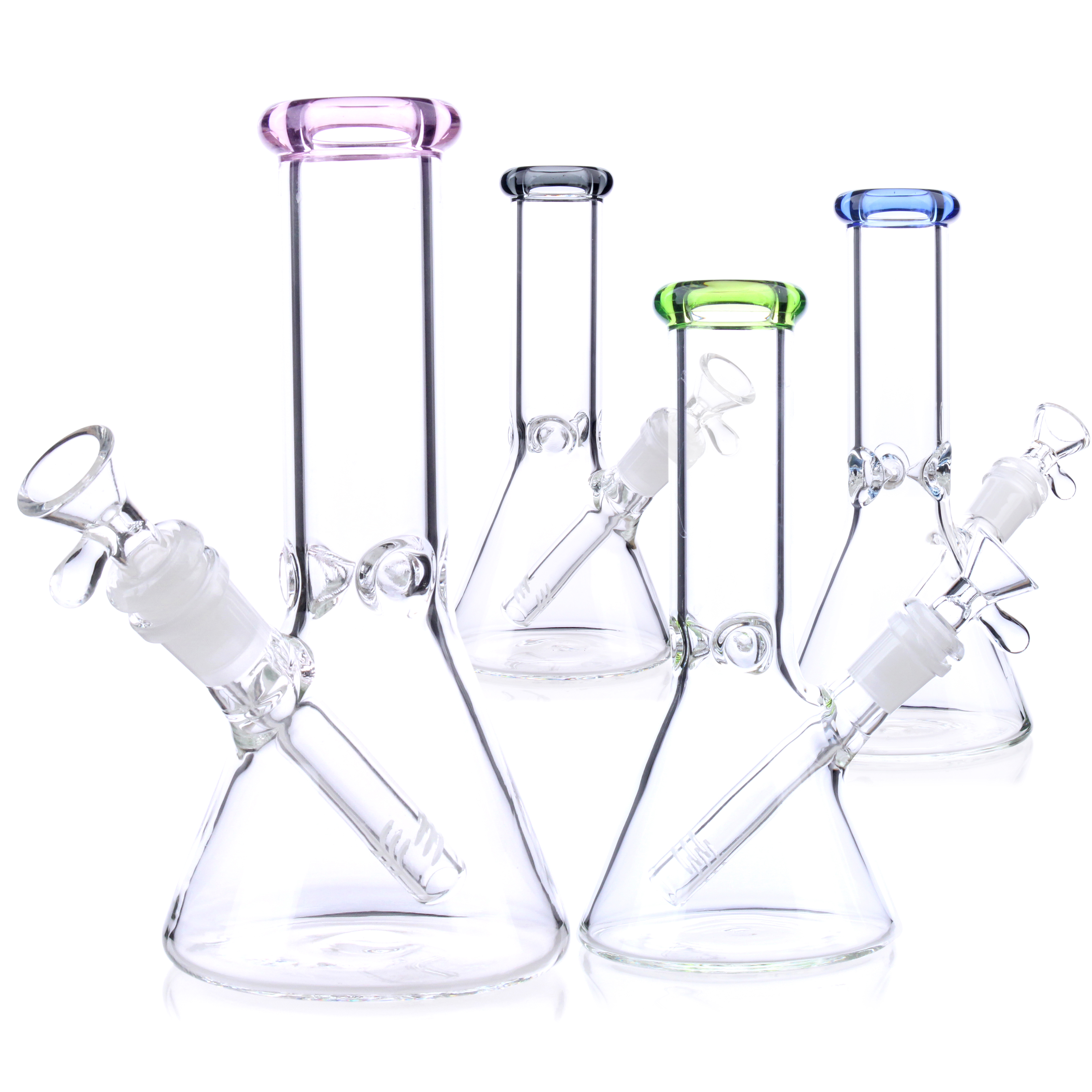 8'' 5mm thick beaker bongs Water Pipes bubbler for smoking high quality glass bong downstew with 14mm bowl 5 colors