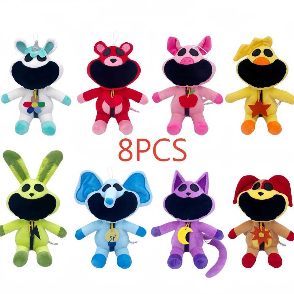 Plush Dolls 8pcs Smiling Critters Plush Toys Cartoon Stuffed Cat Nap Bear Dolls Soft Toy Pillow Boys Kids Birthday Gifts T240428-image-970665381