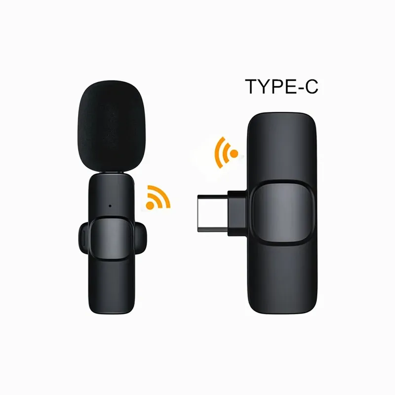 K8 Wireless Lavalier Microphone Portable Audio Video Recording Mini Mic Live Broadcast Gaming Android Phone