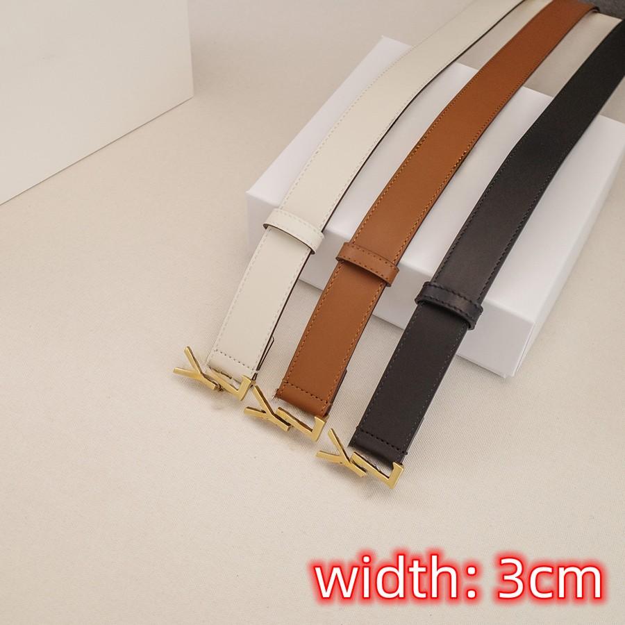 Simple Letter Belt for Women Men Designer Classic Daily Accessories Party Travel Belt Width 3 CM 3 Colors-image-970622749