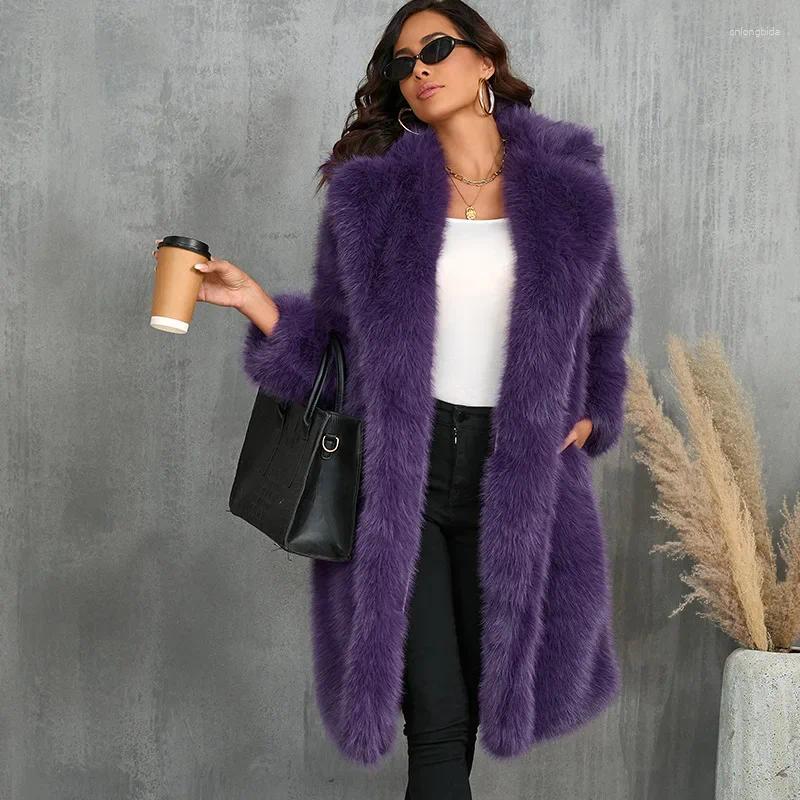 2026 Women's Fur Women outdoor Faux Coat Warm Long Sleeve Solid Jacket Fuzzy Parka Plush Winter Autumn Furry Outerwear Free Shipping