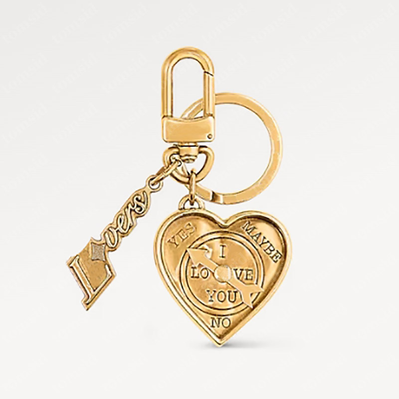 LOVERS HEART Designer Keychain For Women Luxury Mens Designer Keyring Fashion Couple Llaveros Gold Key Chain Bag Charm-image-971211386
