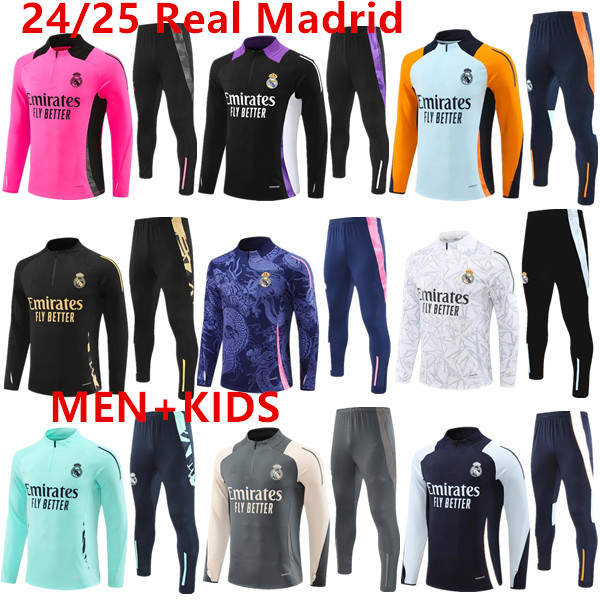 2024 2025 mbappe football tracksuit 24 25 pulled Long BELLINGHAM VINI JR MODRIC Sleeves training suit jogging kits Men kids chandal futbol survet-image-946325511