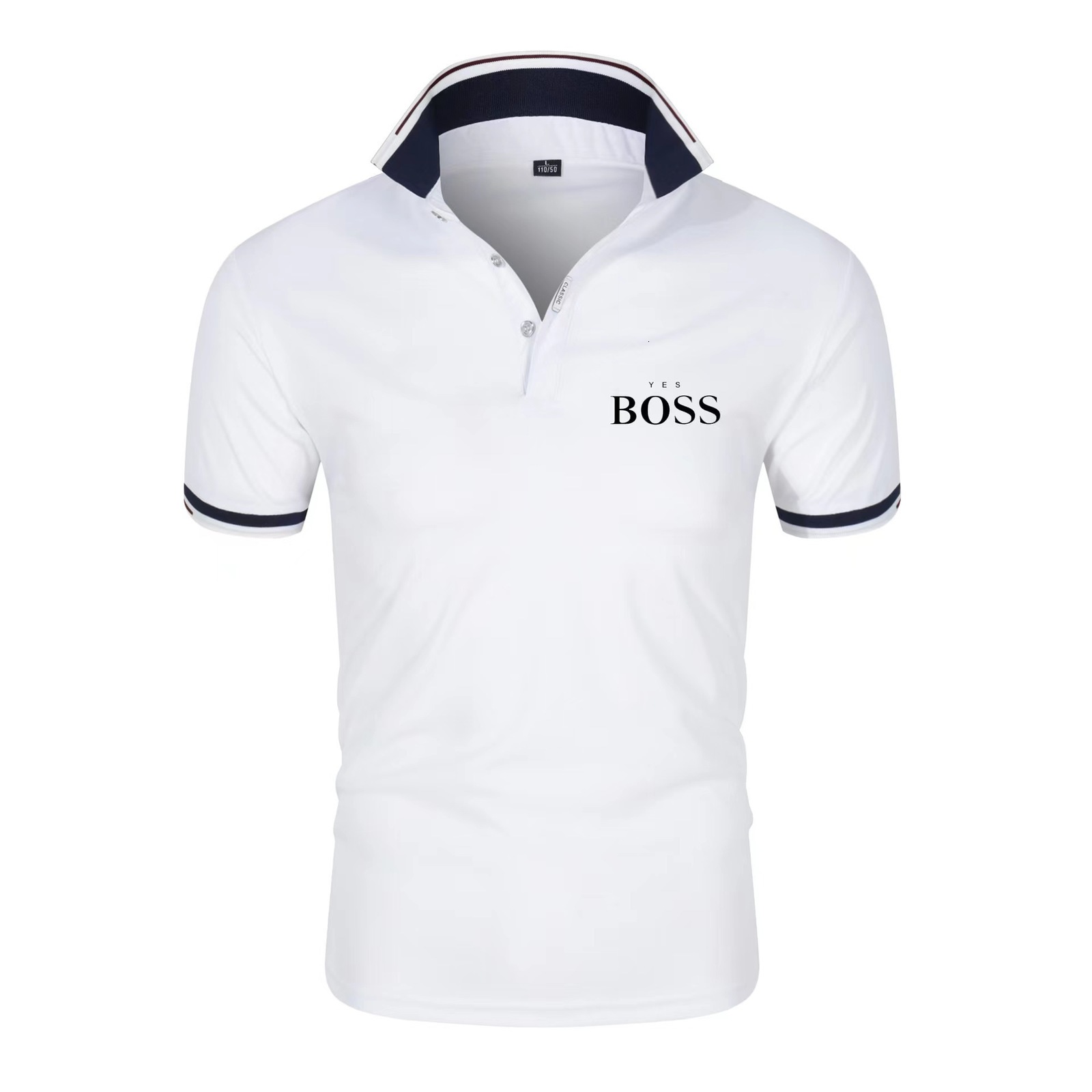 2024 Hot selling mens fashion color blocking short sleeved lapel T-shirt POLO shirt 220606