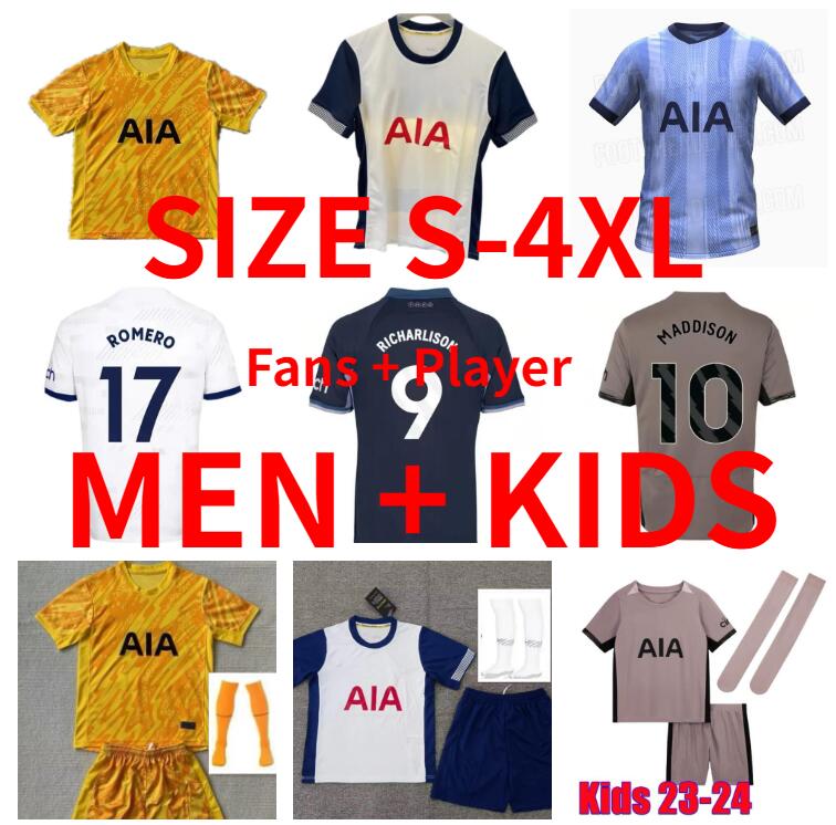 23 24 25 fils Maddison Soccer Jerseys 2023 2024 Spurs Romero van de Ven Shirt Football Lubissouma Johnson Cas Richarlison Tottenham Kulusevski Me