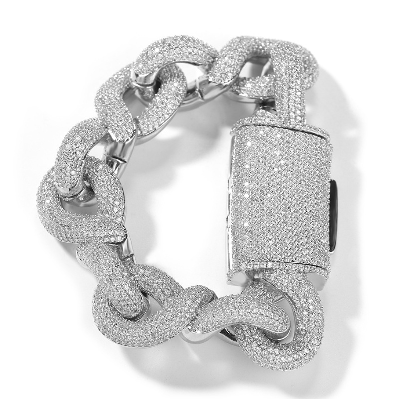 Width 20mm 18-24inch New Fashion Luxury Men Chains Necklace High Quality Gold Plated Iced Out Bling CZ Twisted Cuban Chain Necklace Bracelet Links f