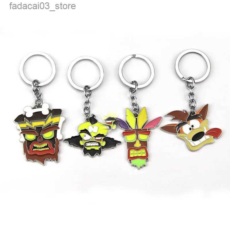 Keychains Lanyards Anime Crash Bandicoot Game Keyring Key Chains Cartoon Animal Metal Keychain Car Bag Key Ring Holder Jewelry Q240201-image-942378095