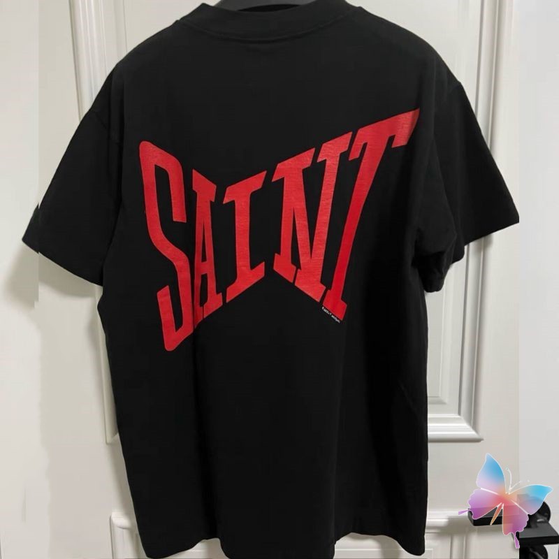 Cotton Black T-shirts Red Letter Embroidered Print Short Sleeve Top Tees Fashion Street Men Women Tshirt-image-942334889