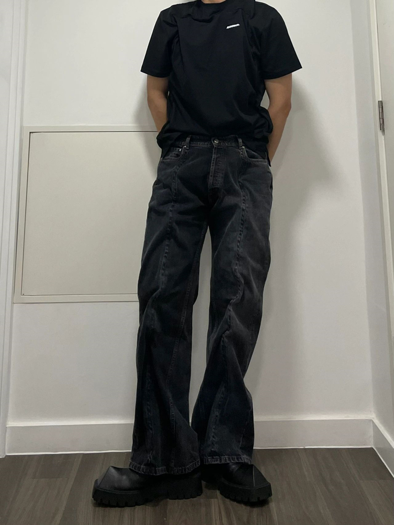 Our Legacy Jeans Washed Washed Slim Fit Men Jeans Grey Distressed Jeans Casual Loose Mid High Waisted Straight Leg Jeans-image-942358991