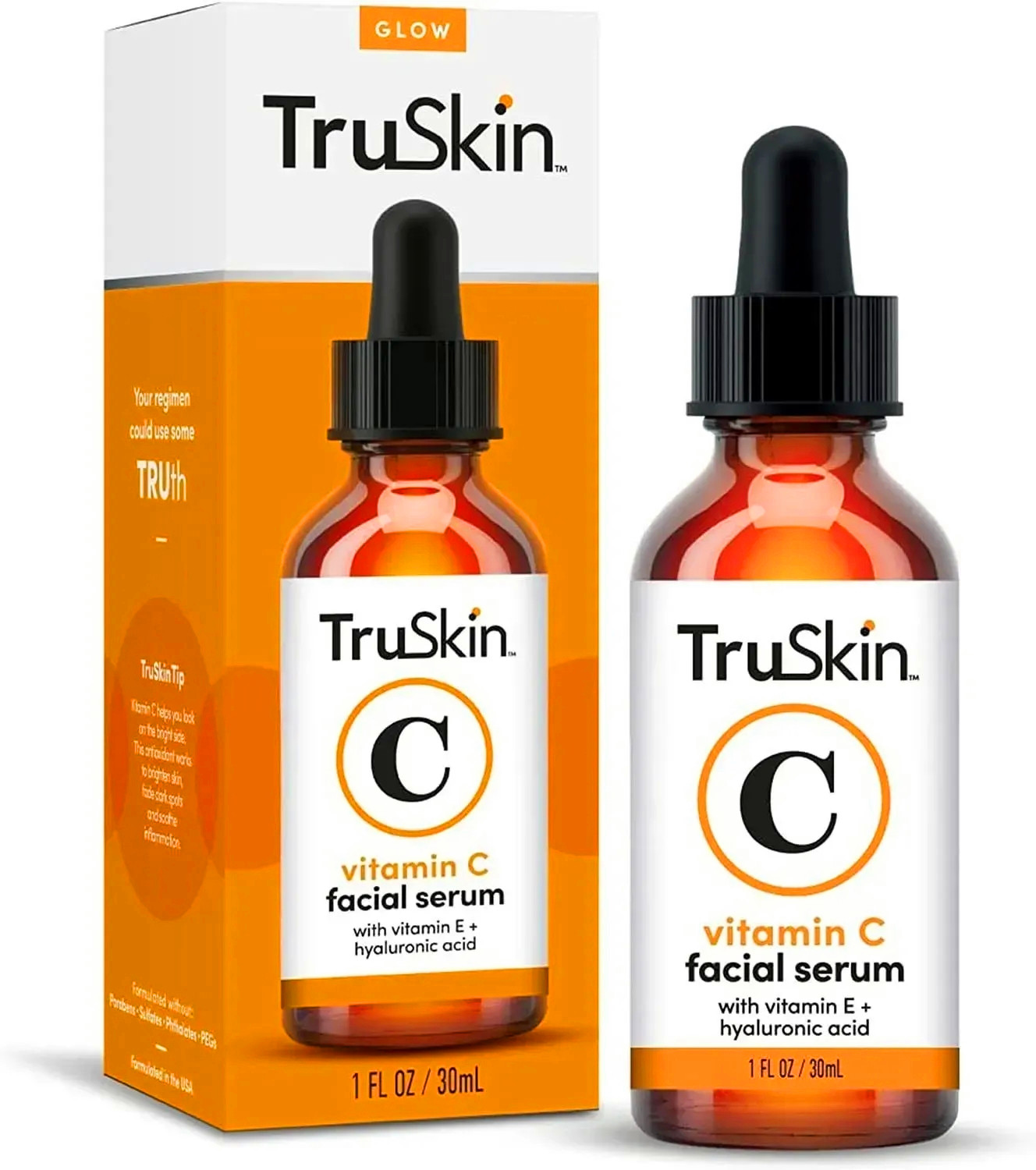 30ml Truskin Vitamin C Facial Serum Hydrates Skin Visibly Boosts Radiance Whitening Dark Spot Remover Cosmetics 30ml skincare face lotion essence-image-942398236