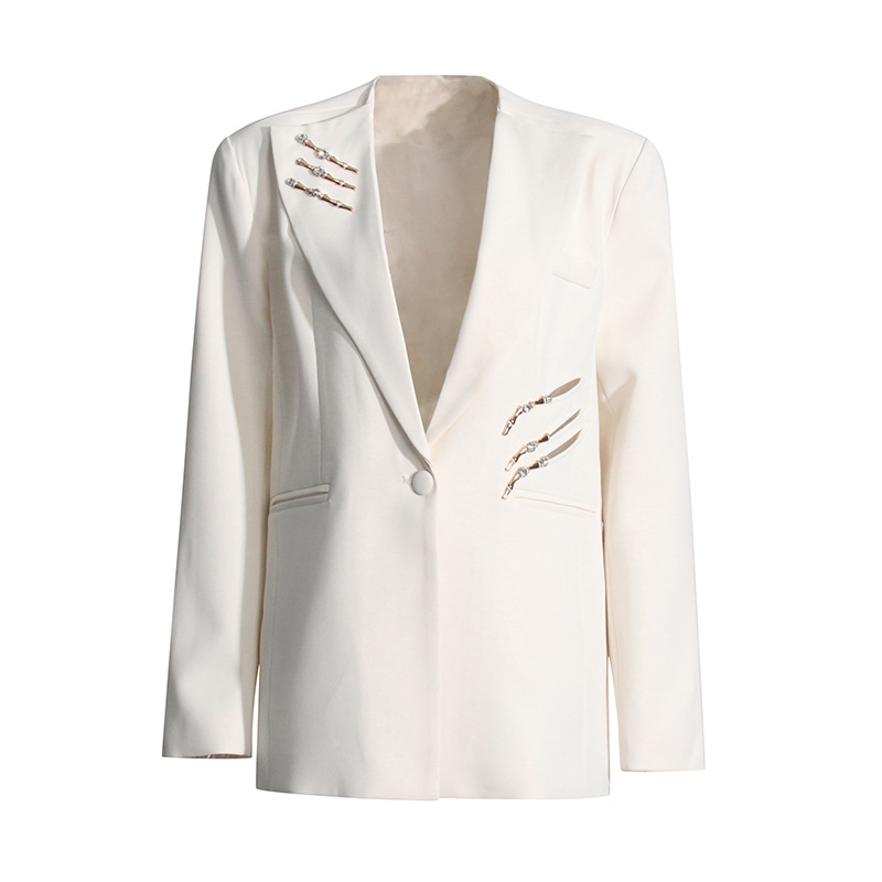 20009 XL 2024 Spring Autumn Milan Runway Coat Jackets Long Sleeve Lapel Neck Apricot High Quality Button Fashion Womens Clothes oufanm-image-942391574