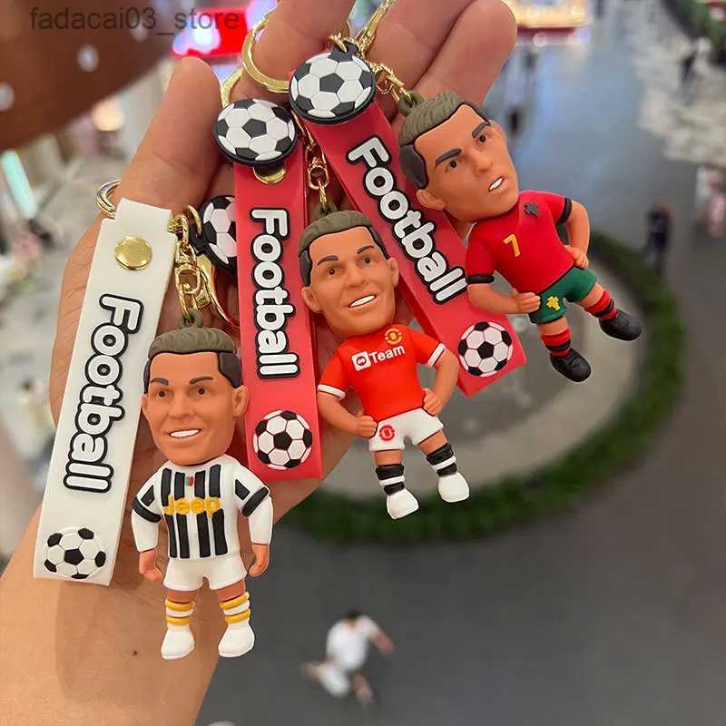 Keychains Lanyards Football Star Ronaldo Figure Keychain Jewelry Bag Pendent Keyring Collection Doll Car Ornaments Key Accessories Souvenirs Gift-image-942389147