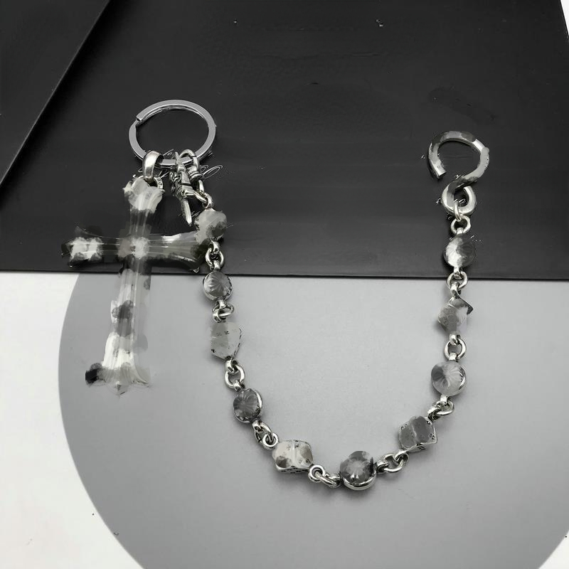 Unisex Designer Bags Chains Thai Silver Crosses Flower Ball Dice S Buckle Bag Chain Cross Pants Chain Bag Chain-image-942349636