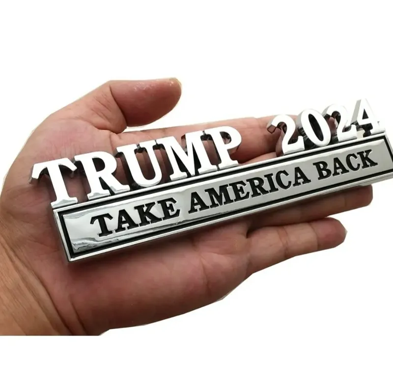 Metal Trump 2024 Take America Back Car Badge Sticker Decoration 