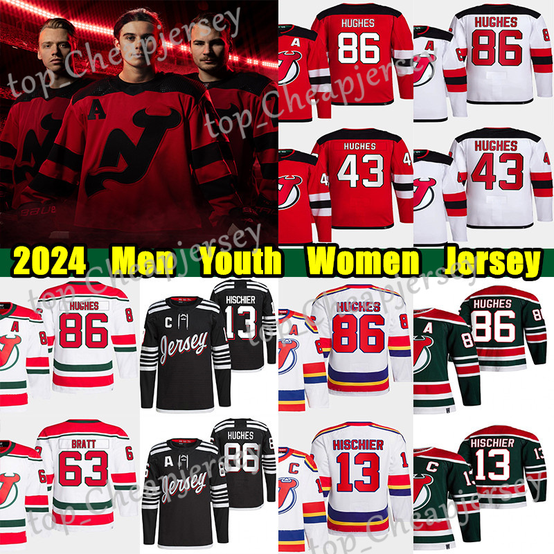 #86 Jack Hughes Stadium Series hockey jersey #43 Luke Hughes Jesper Bratt Nico Hischier Dougie Hamilton Brodeur Dawson Mercer Timo Meier Custom M-image-943070067
