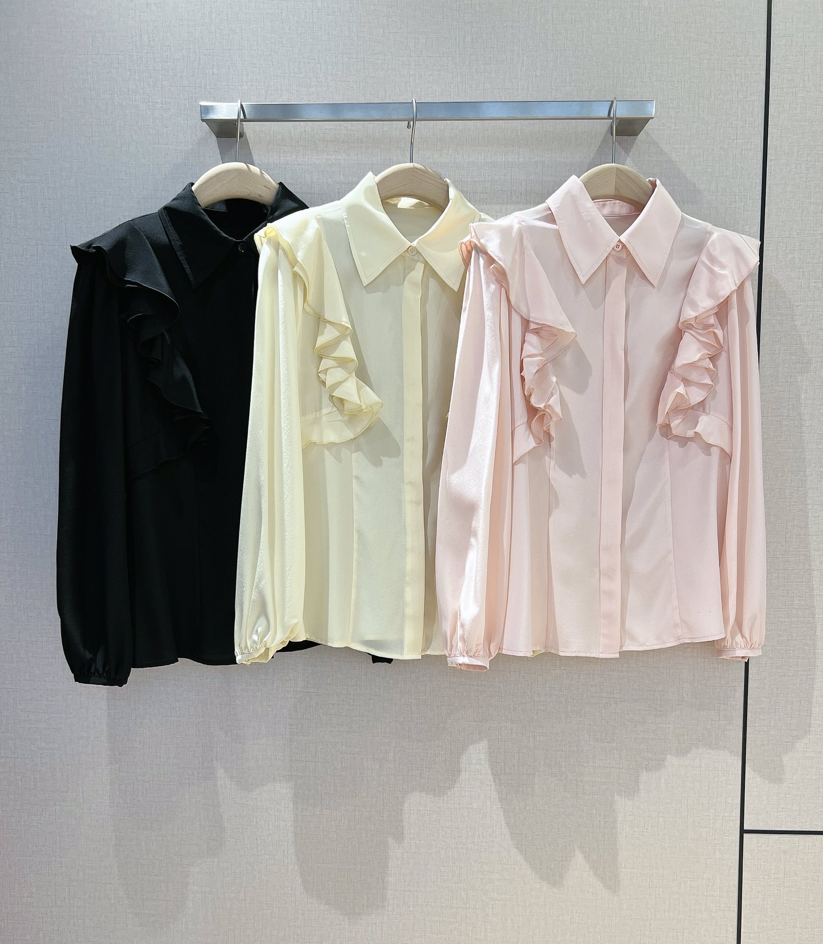Luxury Designer 2024 Early Spring Fashion Versatile Single Item Spring/Summer French Romantic Spliced Shirt
