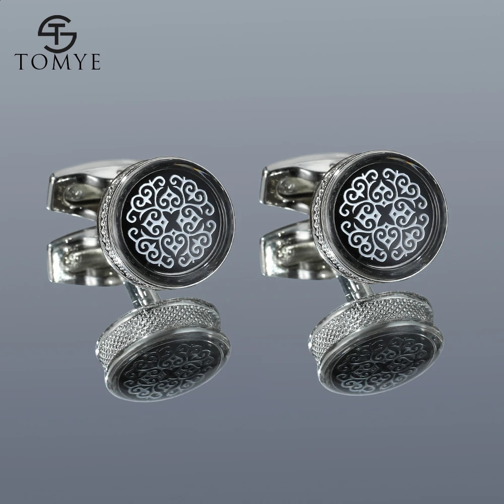 Cufflinks for Men TOMYE XK20S078 High Quality Round Fashion Pattern Buttons Wedding Gifts Casual Business Dress Shirt Cuff Links 240124-image-942712973
