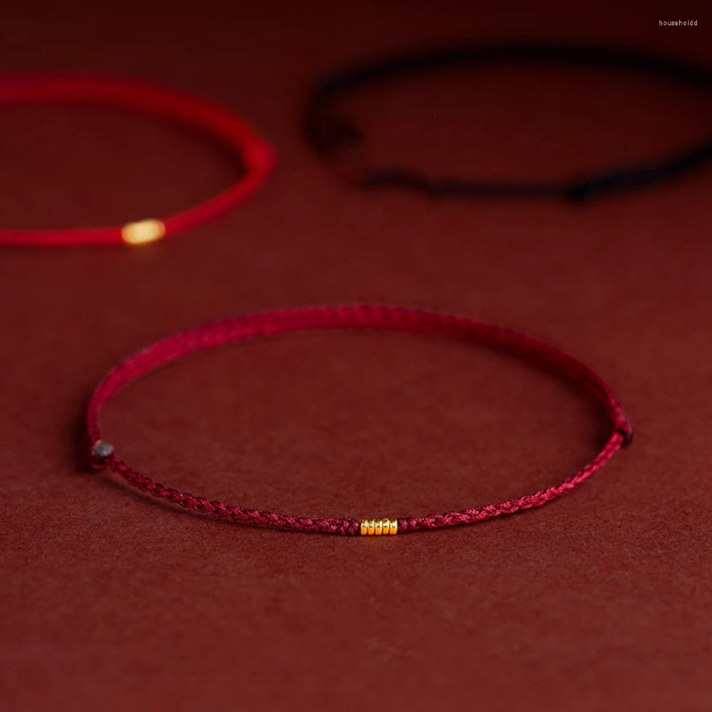 Bracelets de charme Bracelet à cordes rouges avec perle Kabbale Protection fil fait à la main bonne chance cadeau pour 2 femmes hommes filles gar