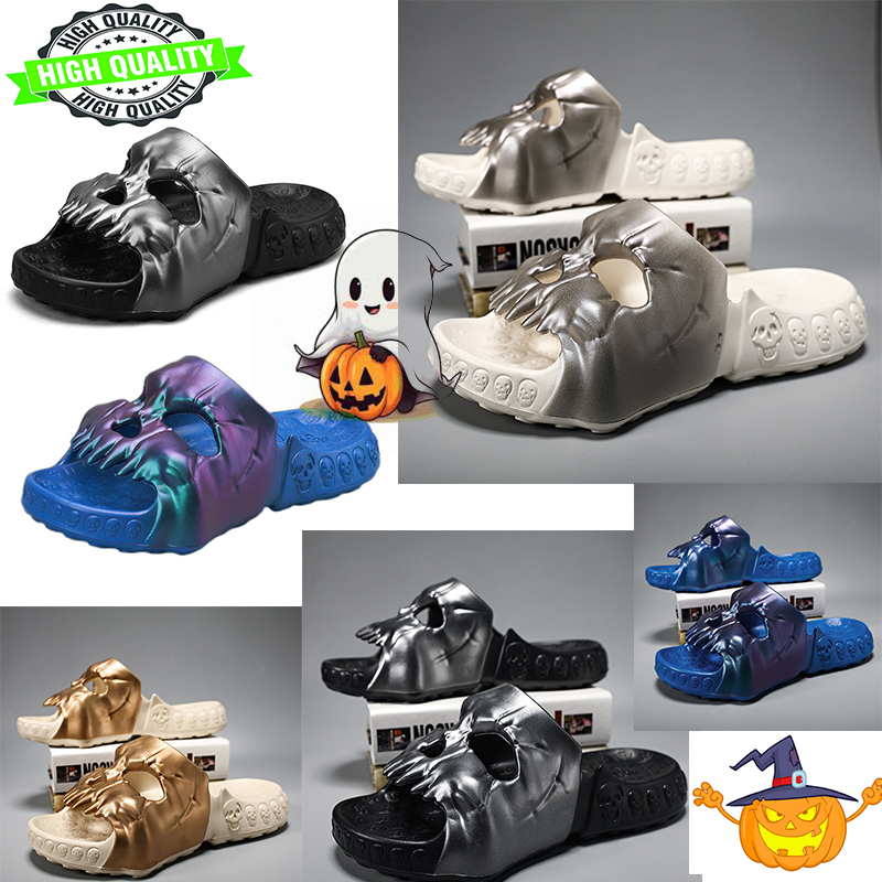 Sandales de carnaval en plein air pour hommes et femmes, pantoufles de plage confortables et décontractées, à la mode, noir, or, bleu, été