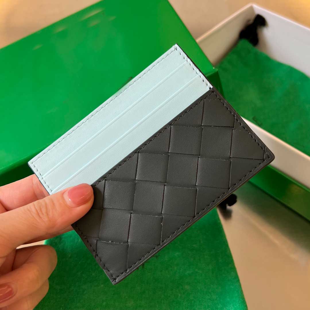 luxury card holder designer card holders 10A top quality genuine leather mini wallet woven design purses Korean Version men women thin Credit car-image-943613797