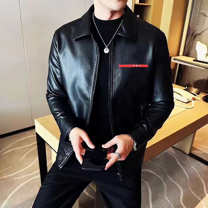 New 2023 Winter Leather Jacket Designer Men's High Quality Windproof Casual Windbreaker Outdoor Fashion Clip Insulation 