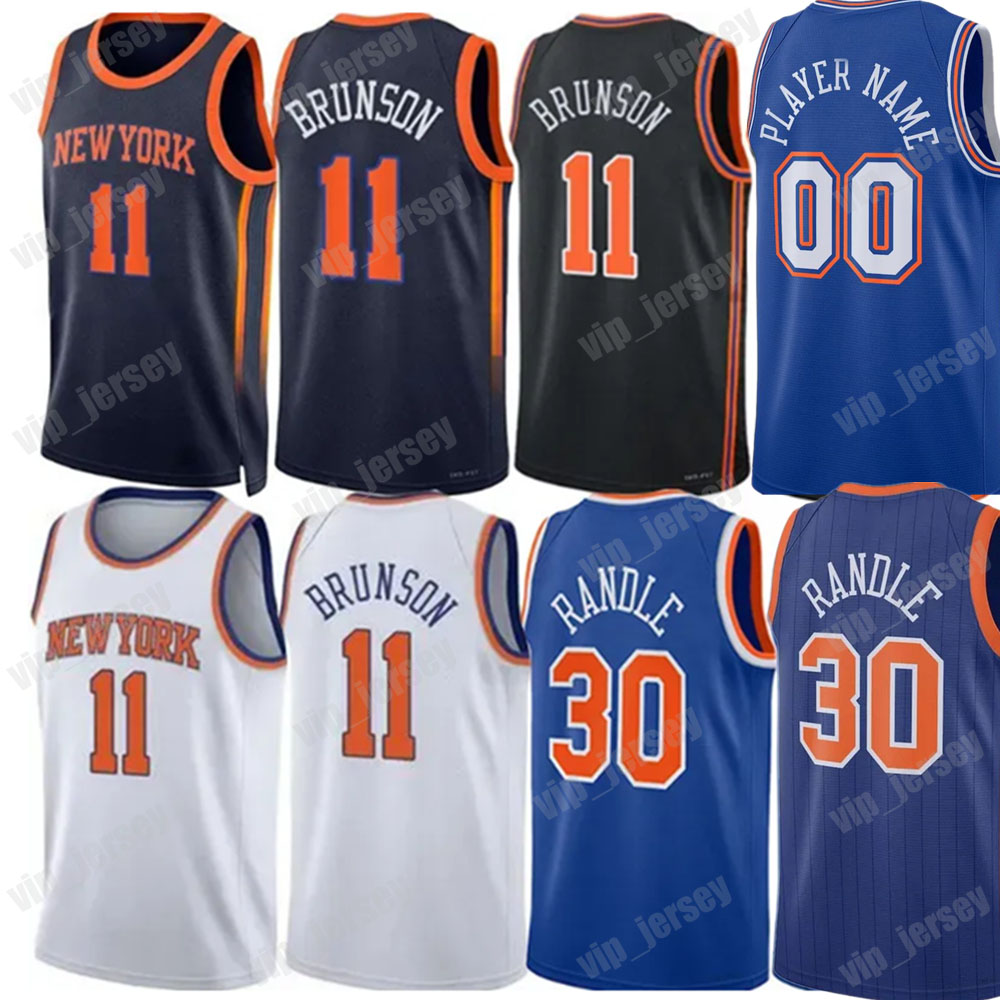 Custom Jalen Brunson Julius Randle Basketball Jerseys New Yorks Obi Knick Derrick Rose Toppin Quickley Josh Hart Mitchell Robinson Fournier City 