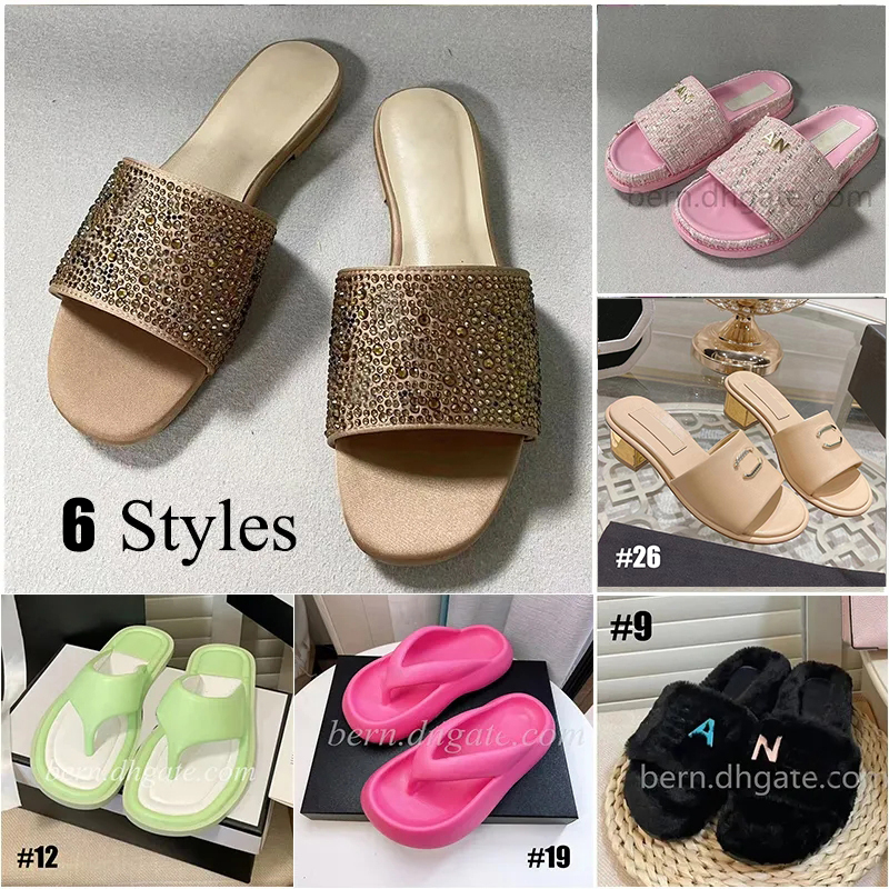 29 Options tongs et pantoufles tissées pour femmes, sandales à la mode avec Logo en métal pour l'été
