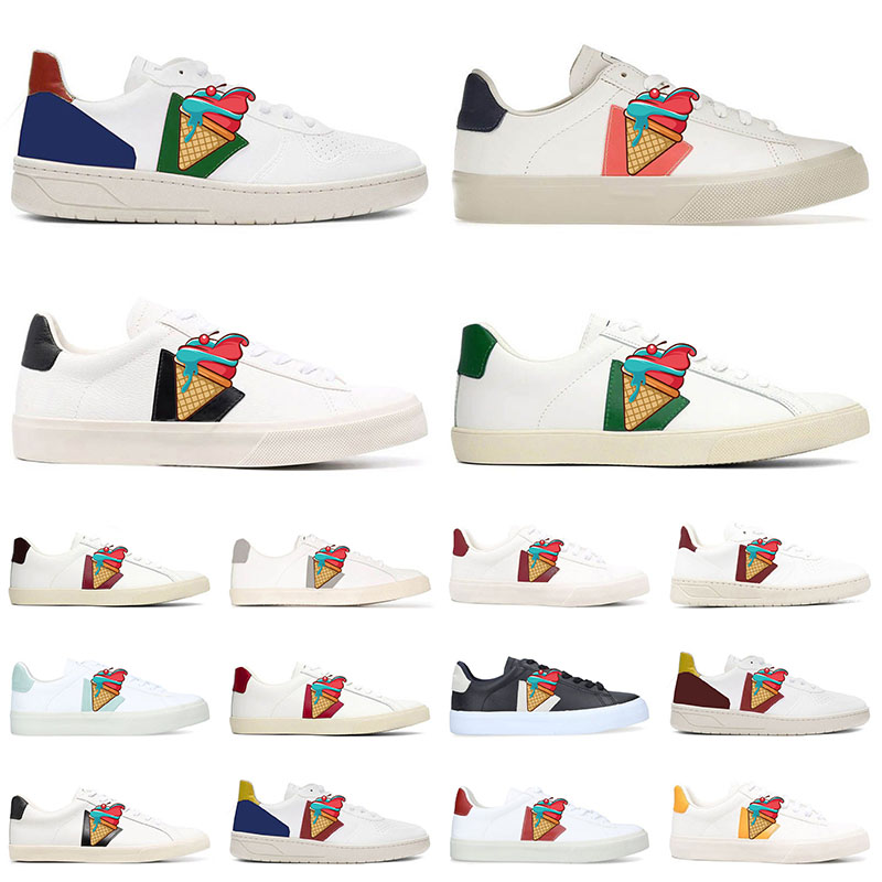 luxes designer shoes mens womens black and white sneakers 10A French Campo Leather V-90 Sports Trainers Luxury Platform Shoe Men Loafers Outdoor