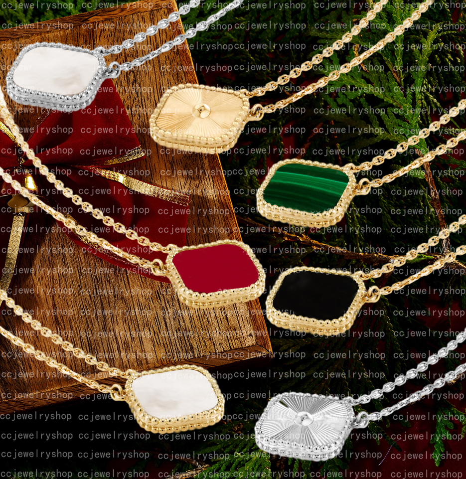 15mm Fashion Classic4 Four Leaf Clover Necklace Pendants Mother-of-Pearl Stainless Steel Plated 18K for Women&Girl Valentine's Mother's Day Engagement Jewelry-Gift 