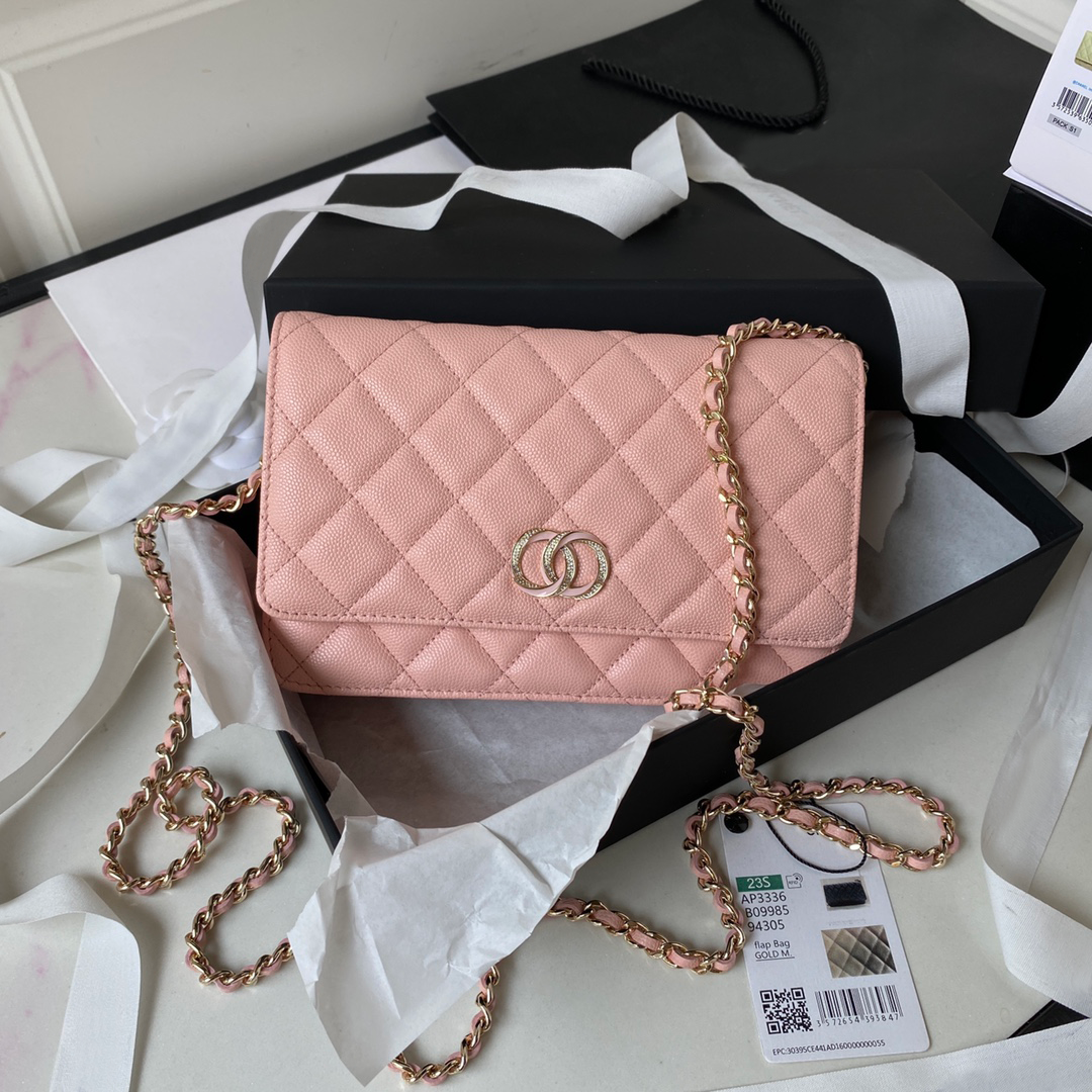Sacs à bandoulière en cuir véritable de qualité supérieure WOC classique rabat caviar sacs à main d'embrayage fourre-tout de luxe femmes ccity cr