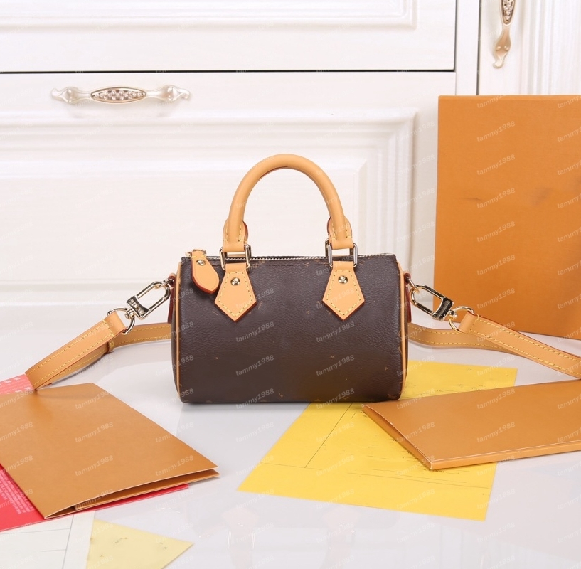 7A Designer Speedy 16cm Bags Nano Pillow Bag Handbag M81085 New One Shoulder Messenger Bag Fashion Classic Women's Genuine Leather Bag Luxur