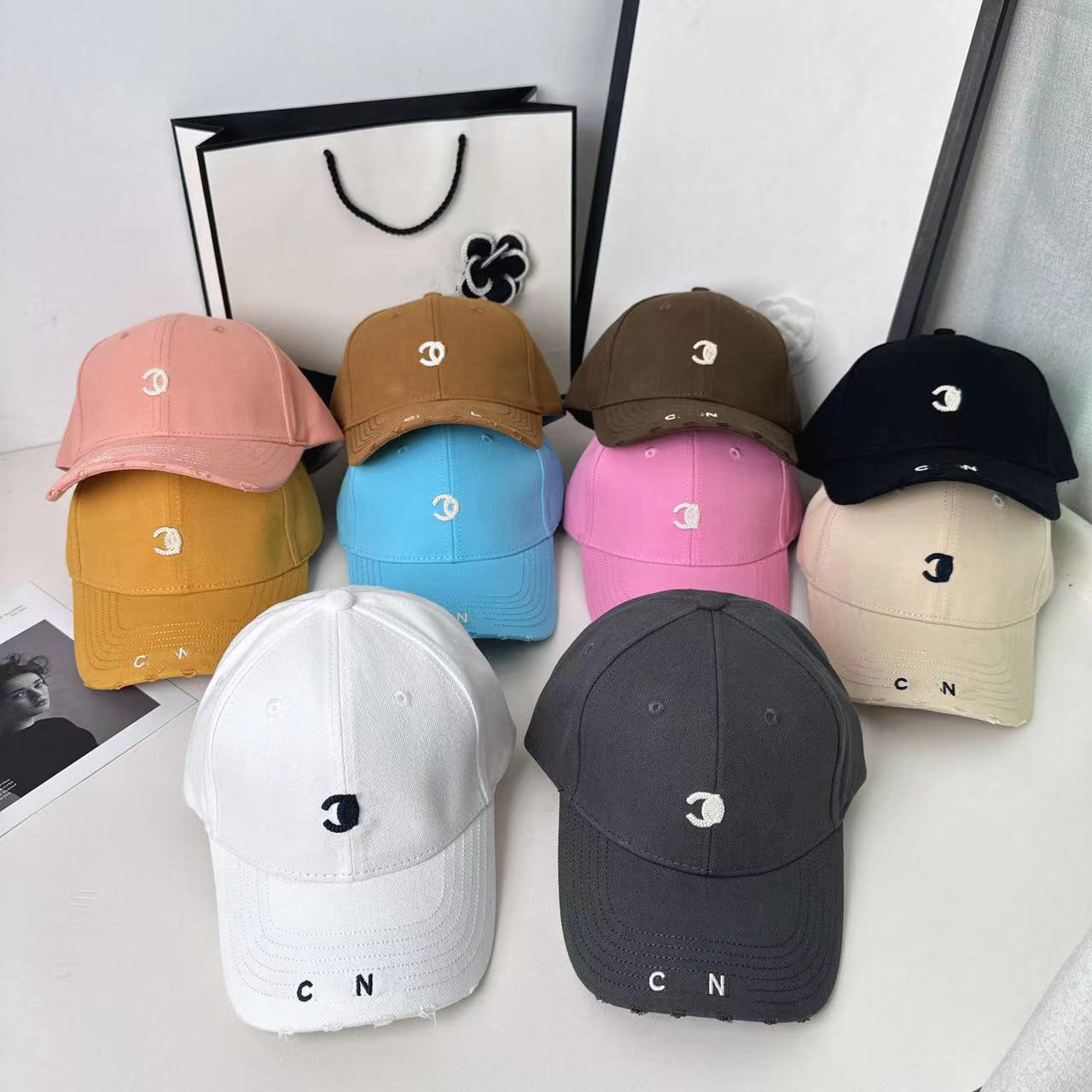 designer Luxury hat women embroidered baseball cap female summer casual casquette hundred take sun protection sun hat retro classic casquette Sum-image-944422749