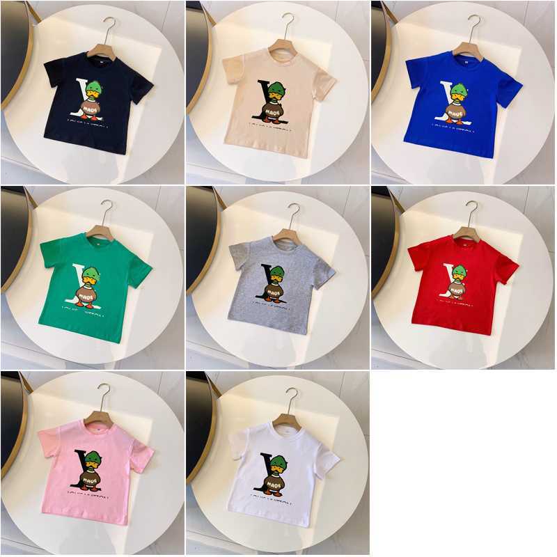 New child T shirts Duck pattern print boys summer top Size 90-150 CM designer baby clothes girl Short Sleeve cotton kids tees-image-1015599390