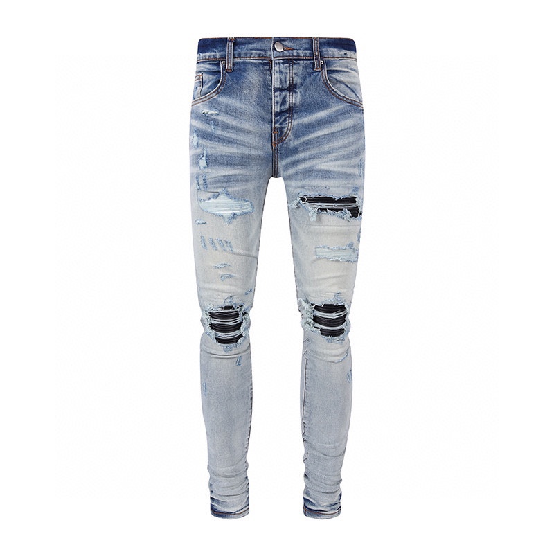 Amirs designer Mens jeans purple jeans ksubi jeans High Street Hole Star Patch Men's womens amirs star embroidery denim jeans stretch slim-fit