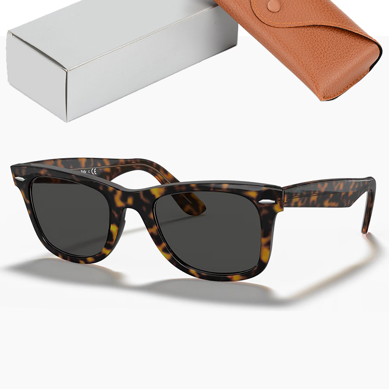 Luxury Eyeglass Sunglasses Men Women Traveler Acetate Frame with Glass Lenses Classic Sun Glasses Male Female with Leather Box 
