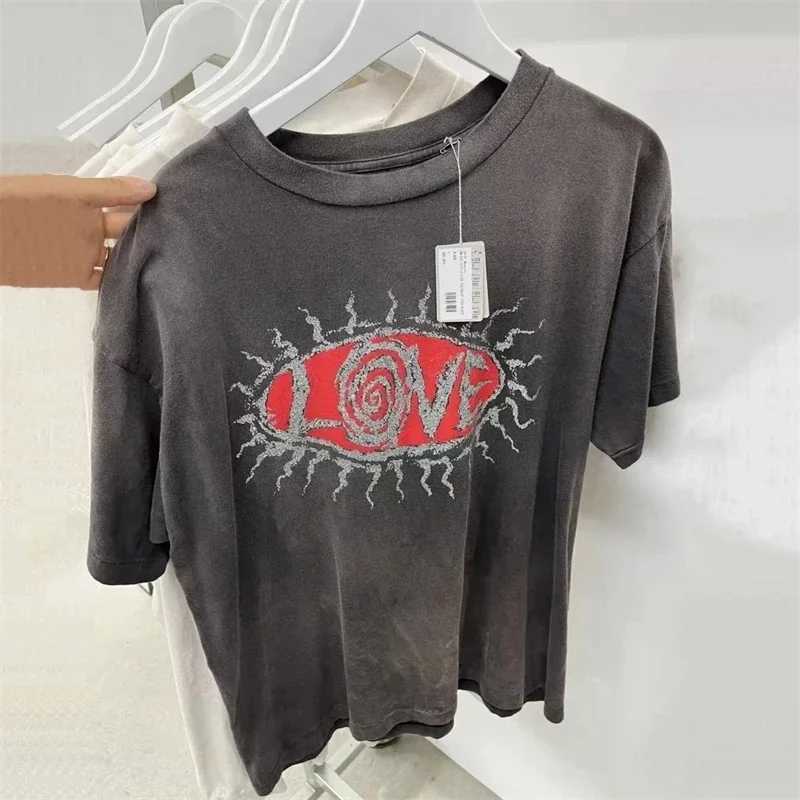 Men's T-Shirts New Washed SAINT MICHAEL Freedom Fashion T Shirt Men SAINT MICHAEL Women Oversize Vintage T-Shirt Tee J240221-image-944795066