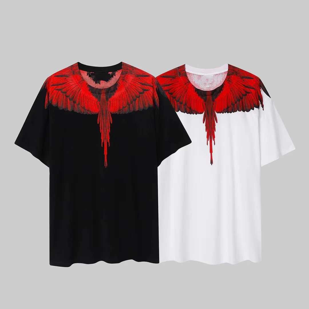 Men's T-Shirts Mens Short sleeved Womens Couple Colorful Wings Feather T-shirt Classic Half Sleeves L260525-image-944801312