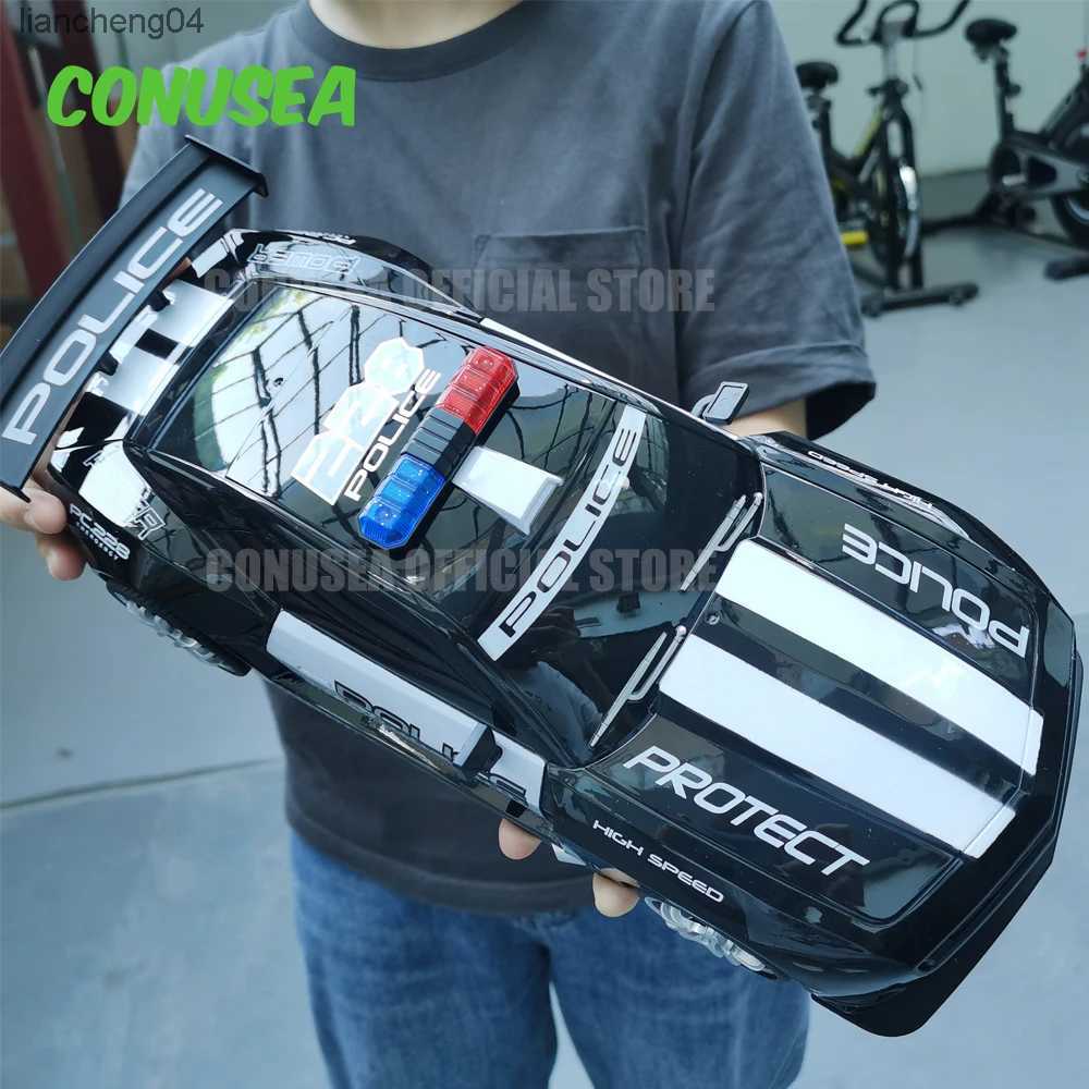 Electric/RC Car 1/12 Big 2.4GHz Super Fast Police RC Car Remote Control Cars Toy with Lights Durable Chase Drift Vehicle toys for boys kid Child-image-944941899