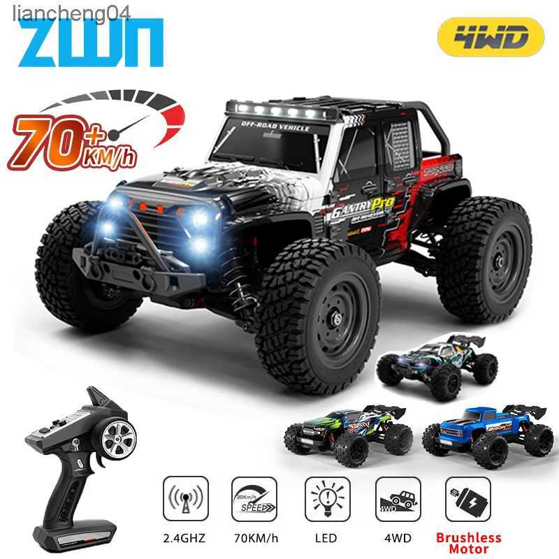 Electric/RC Car ZWN 1 16 70KM/H Or 50KM/H 4WD RC Car With LED Remote Control Cars High Speed Drift Monster Truck for Kids vs Wltoys 144001 Toys-image-944940762