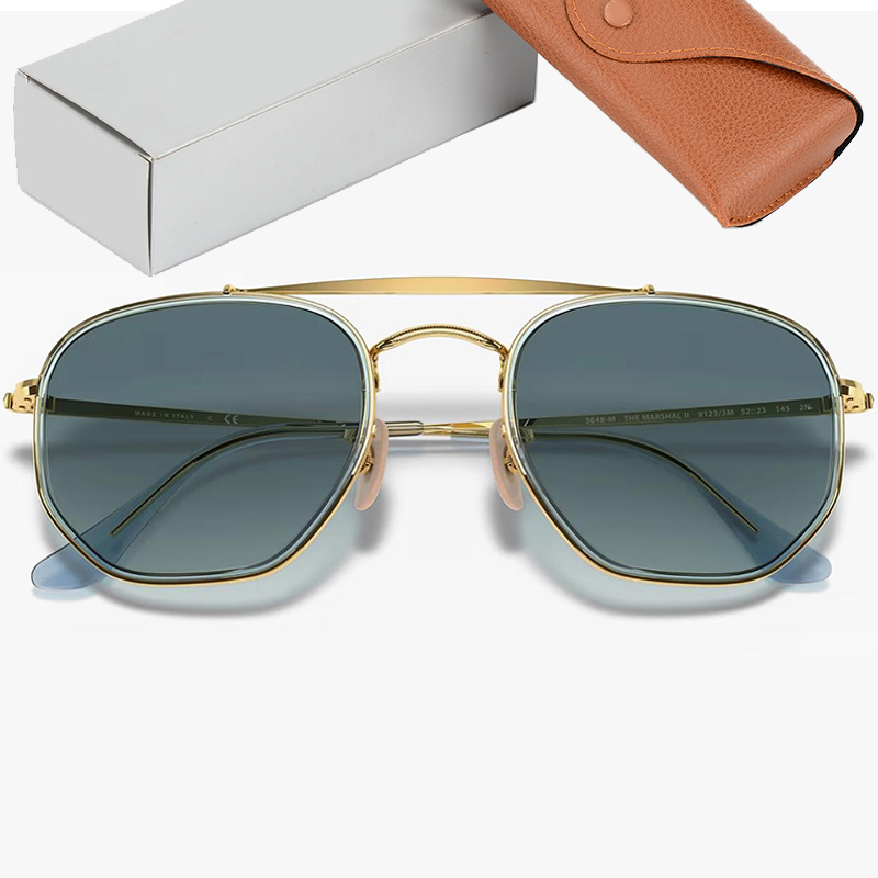 MARSHAL II Eyewear Sunglasses Men Women Eyeglass Real glass lenses Sun Glasses Female Male Gafas De Sol Hombre with Leather Box-image-944725031