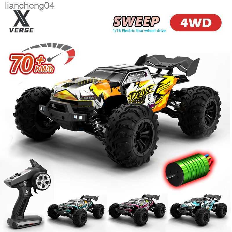 Electric/RC Car 1 16 Brushless RC Car Off Road 4x4 High Speed 70Km/H 2.4G Remote Control Car with LED Drift Monster Truck Toys for Adults Kids-image-944944295