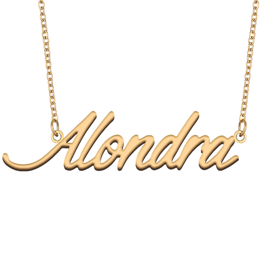 Alondra Name Necklace gold plated Name Necklaces for Women Girlfriend Gifts Custom Nameplate Children Best Friends Jewelry Stainless Steel-image-523986226