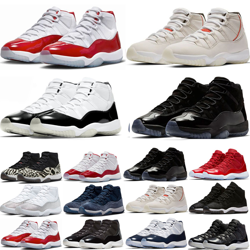 11s Basketball Shoes for Men Women 11 Blackish Green Cherry Cool Grey White Cement Black Royal Space Jam Concord Pink Bred Sports Sneakers-image-944947570