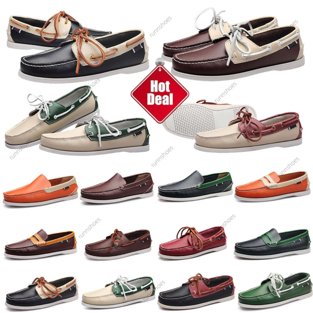 2024 new Designers Shoes Mens Fashion Loafers Classic Genuine Leather Men Business Office Work Formal Dress Shoes Brand Designer Party Wedding Fl