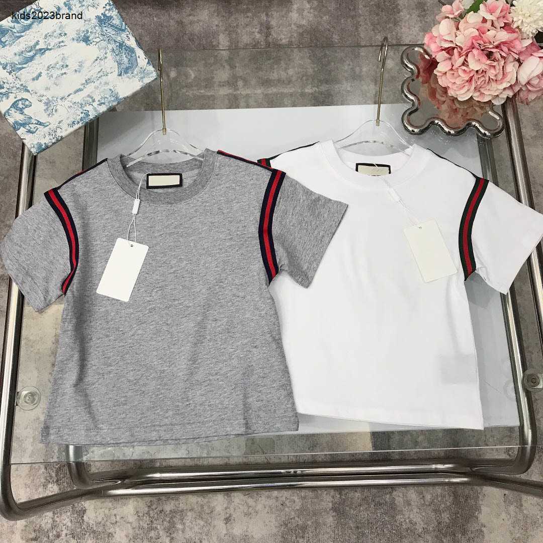 New baby T shirts summer Stripe splicing design child top Size 100-150 CM designer kids clothes cotton girl boys Short Sleeve tees 24Feb20-image-944972864