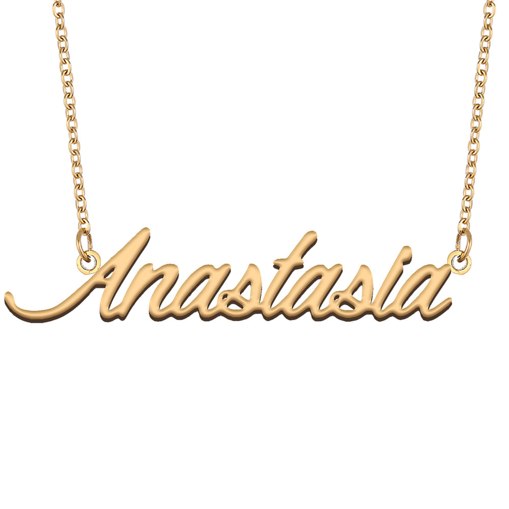 Anastasia Name Necklace Customize Personalized Pendant for Men Boys Birthday Gift Best Friends Jewelry 18k Gold Plated Stainless Steel-image-601508508