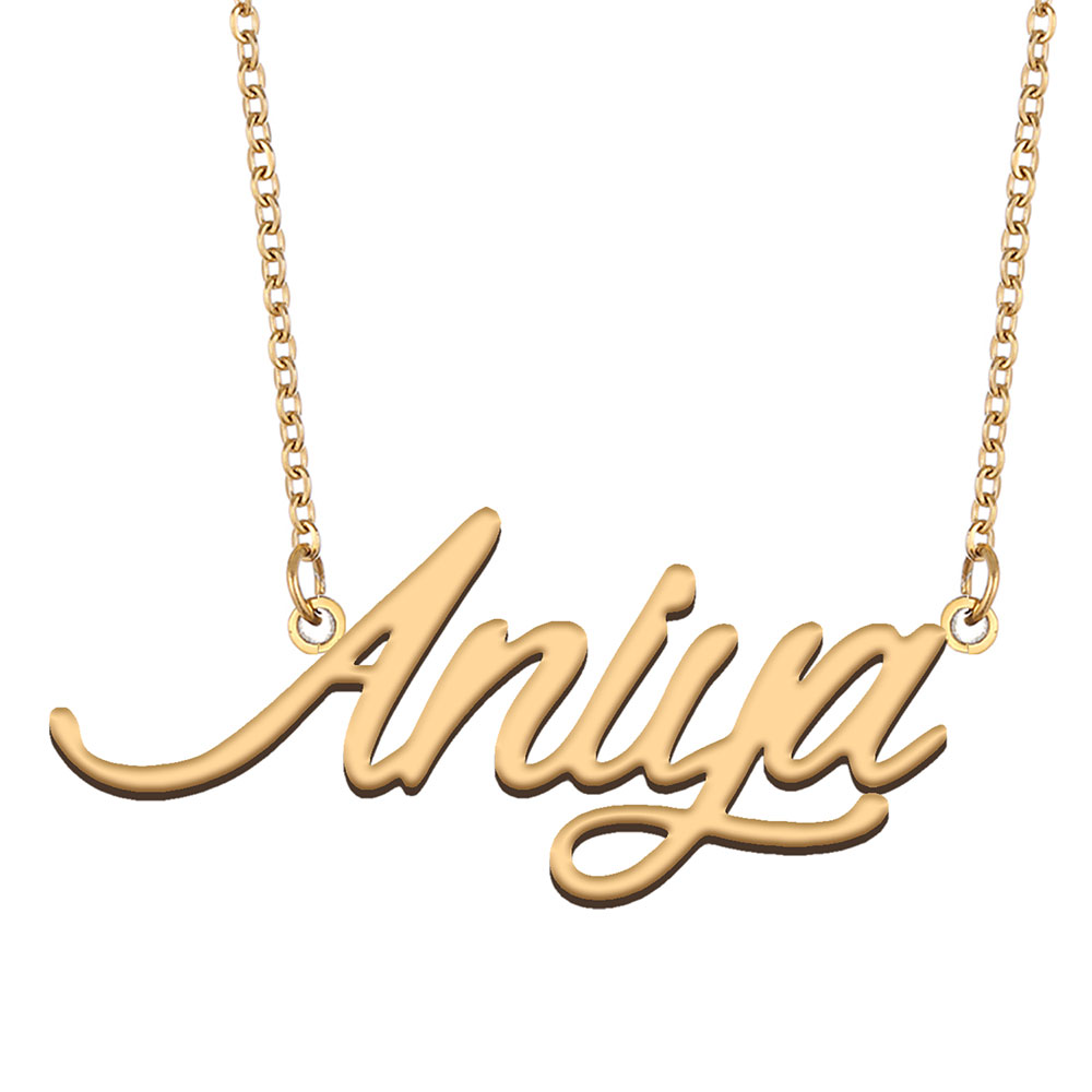 Aniya Name Necklace Pendant for Women Girlfriend Gifts Custom Nameplate Children Best Friends Jewelry 18k Gold Plated Stainless Steel-image-524006067